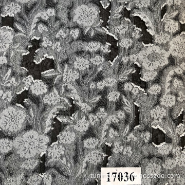 Schwarzer Grund Weiße Blume Jacquard